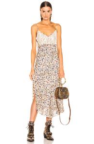 Chloe Slip Dress In Floral,neutral