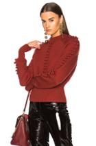 Chloe Bobble Knit Crew Neck Sweater In Red