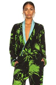 Haider Ackermann Drape Shirt In Black,blue,green,floral