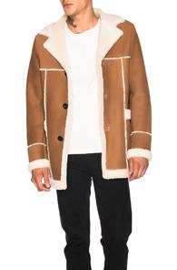 Loewe Shearling Coat In Brown