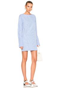 Toteme Lavarone Dress In Blue,checkered & Plaid