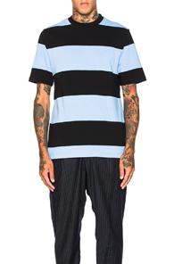 Alexander Wang Engineered Stripe Tee In Blue,stripes