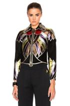 Givenchy Suede Embroidered Patchwork Jacket In Black,abstract