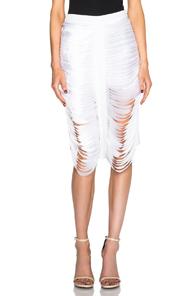 Dion Lee Silk Satin Bias Stack Skirt In White