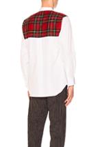 Comme Des Garcons Shirt Cotton Poplin Shirt In White,checkered & Plaid