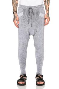 Baja East Stretch Cotton Plated Rib Harem Pants In Gray