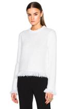 Proenza Schouler Wool & Cotton Stitch Crewneck Sweater In White