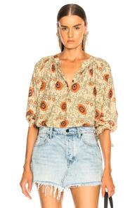 Natalie Martin Renata Top In Floral,green,neutrals