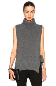 Rosetta Getty Cashmere Turtleneck Poncho In Gray