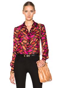 Diane Von Furstenberg Mariah Top In Pink,red