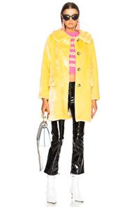 Shrimps Faux Fur Pyrus Coat In Yellow