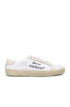 Saint Laurent Embroidered Canvas Court Classic Sneakers In White