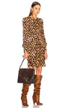 Chloe Poppy Print Velvet Mini Dress In Orange,floral