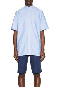 Givenchy Short Sleeve Button Down Shirt In Blue