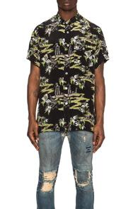 Blackfist Toxic Hawaiian Printed Silk Shirt In Black,abstract