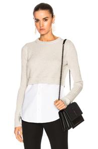 Veronica Beard Garrett Mix Media Tunic In Gray