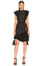 Sea Lace Back Ruffle Dress In Black