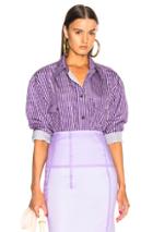 Victoria Beckham Patch Pocket Shirt In Checkered & Plaid,purple