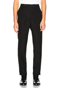 Saint Laurent Striped Trouser In Black,stripes