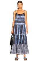 Lemlem Lucy Tiered Dress In Black,blue,stripes