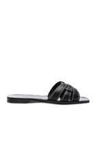 Saint Laurent Leather Nu Pieds Studded Slides In Black