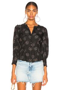 Veronica Beard Franci Top In Black,floral