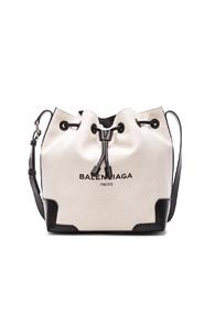 Balenciaga Canvas Bucket Aj In White,neutrals