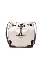Balenciaga Canvas Bucket Aj In White,neutrals