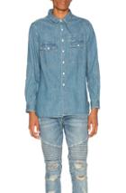 Stampd Washed Denim Work Shirt In Blue