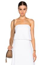 Sally Lapointe Stretch Boucle Flare Bustier In White