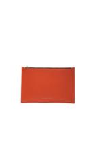 Victoria Beckham Small Simple Pouch Calf In Orange