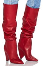 Saint Laurent Niki Thigh High Boots In Red