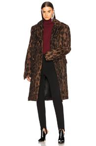 Y Project Leopard Coat In Animal Print,brown