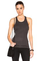 Enza Costa Rib Fitted Racer Tank Top In Gray