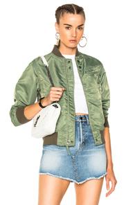 Engineered Garments Sateen Aviator Jacket In Green
