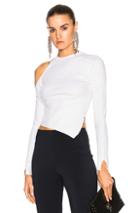 Cushnie Et Ochs Long Sleeved Single Cold Shoulder Crop Top In White