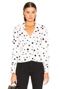 Miaou Betsy Top In Polka Dots,white