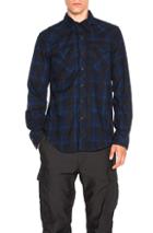 Engineered Garments Plaid Flannel Western Shirt In Blue,checkered & Plaid