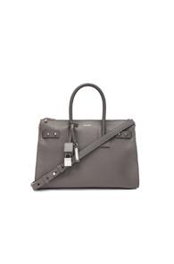 Saint Laurent Small Zipped Supple Sac De Jour Duffel Bag In Gray