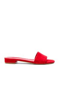 Mansur Gavriel Single Strap Suede Sandals In Red
