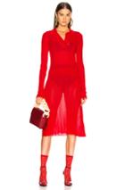 Maison Margiela Irregular Rib Polo Sweater Dress In Red