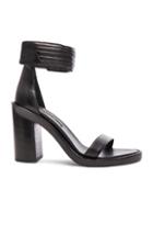 Ann Demeulemeester Leather Ankle Strap Heels In Black