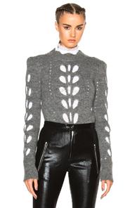 Isabel Marant Ilia Openwork Knit Sweater In Gray
