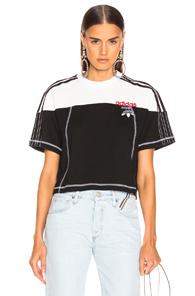 Adidas By Alexander Wang Disjoin Crop Top In Black,stripes,white