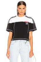 Adidas By Alexander Wang Disjoin Crop Top In Black,stripes,white