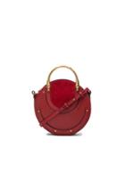 Chloe Small Pixie Shiny Goatskin, Calfskin & Suede Double Handle Bag In Red