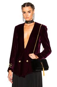 Lanvin Velvet Blazer Jacket In Red
