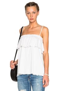 Raquel Allegra Ruffle Tank Top In Neutrals