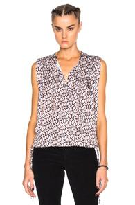Isabel Marant Etoile Harvey Pleated Print Top In Neutrals,abstract
