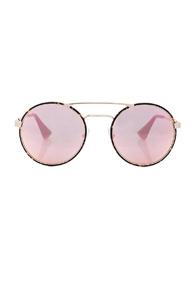 Prada Round Sunglasses In Animal Print,pink
